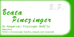 beata pinczinger business card